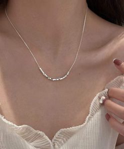 Diamonds studded Silver Alphabets Pearls Sweater Chain Necklace with extension chain CCXL-9120031