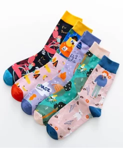 Set of 5 Pairs of Cotton Breathable Crew Socks WZ-92400029