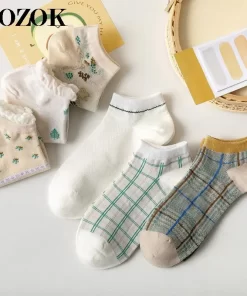 Set of 5 Pairs of Cotton sweat-absorbent Ankle Socks WZ-924000196