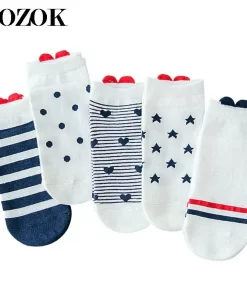 Set of 5 Pairs of Cotton sweat-absorbent Ankle Socks WZ-924000229