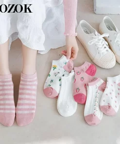 Set of 5 Pairs of Cotton sweat-absorbent Ankle Socks WZ-924000194
