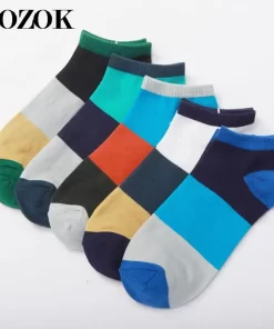 Set of 5 Pairs of Cotton Anti-bacterial  Ankle Socks WZ-924000145