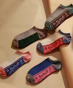 Set of 5 Pairs of Cotton Anti-bacterial  Ankle Socks WZ-924000142