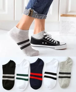 Set of 5 Pairs of Cotton Anti-bacterial  Ankle Socks WZ-924000141