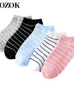 Set of 5 Pairs of Cotton sweat-absorbent Ankle Socks WZ-924000227