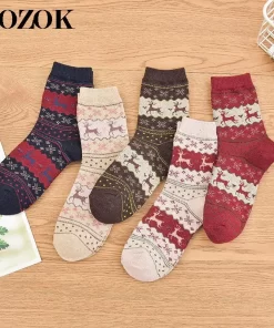 Set of 4 Pairs of Cotton sweat-absorbent Crew Socks WZ-924000217