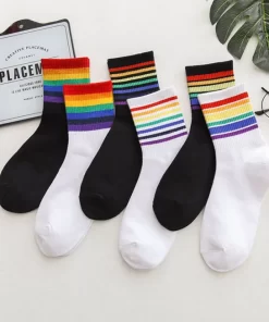 Set of 3 Pairs of Cotton Anti-bacterial Crew Socks WZ-924000178