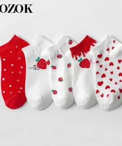 Set of 5 Pairs of Cotton sweat-absorbent Ankle Socks WZ-924000198