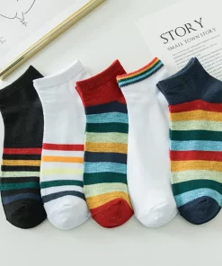Set of 5 Pairs of Cotton Breathable Ankle Socks WZ-924000290