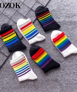 Set of 5 Pairs of Cotton Anti-bacterial Crew Socks WZ-924000293