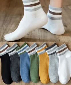 Set of 3 Pairs of Cotton Anti-bacterial Crew Socks WZ-924000186