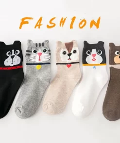 Set of 5 Pairs of Cotton Anti-bacterial Crew Socks WZ-924000168