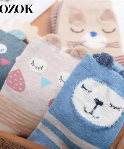 Set of 4 Pairs of Cotton Anti-bacterial Crew Socks WZ-924000165