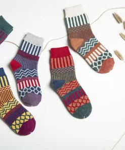 Set of 4 Pairs of Cotton Anti-bacterial Crew Socks WZ-924000164