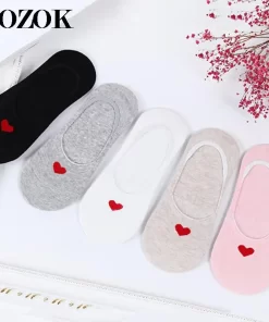 Set of 5 Pairs of Cotton Anti-bacterial  Ankle Socks WZ-924000138
