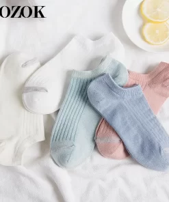 Set of 5 Pairs of Cotton Anti-bacterial Crew Socks WZ-924000305