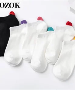 Set of 5 Pairs of Cotton Anti-bacterial Crew Socks WZ-924000302