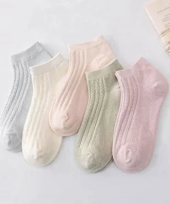 Set of 5 Pairs of Cotton sweat-absorbent Ankle Socks WZ-924000222
