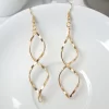 Black Letter White Square Earrings CCED-9110221