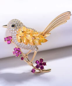 Bow Birdcage Pendant Brooch QTXZ-9110076