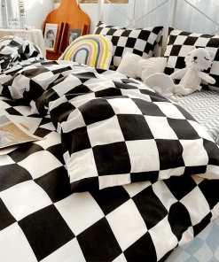 Fashion Washable Silk Digital Print Bedding Sets(1 Quilt, 1 Sham,2 pillow cases)SJT-986003