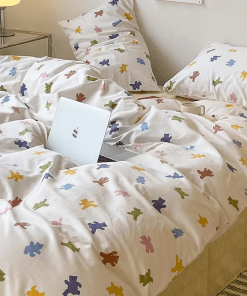 Fashion Washable Silk Digital Bedding Sets(1 Quilt,1 Sham,2 pillow cases)SJT-986071