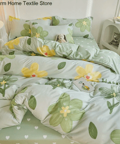 Fashion Washable Silk Digital Bedding Sets(1 Quilt,1 Sham,2 pillow cases)SJT-986057