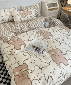 Fashion Washable Silk Digital Bedding Sets(1 Quilt,1 Sham,2 pillow cases)SJT-986065