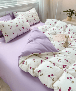 Fashion Washable Silk Digital Bedding Sets(1 Quilt,1 Sham,2 pillow cases)SJT-986073