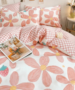 Fashion Pure Silk Digital Print Bedding Sets(1 Quilt,1 Sham,1 pillow cases)SJT-986022