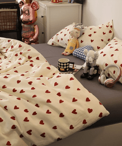 Fashion Washable Silk Digital Print Bedding Sets(1 Quilt, 1 Sham,2 pillow cases)SJT-986008