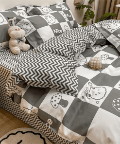 Fashion Pure Silk Digital Print Bedding Sets(1 Quilt,1 Sham,1 pillow cases)SJT-986024