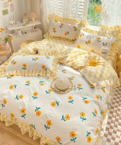 Fashion Pure Silk Digital Print Bedding Sets(1 Quilt,1 Sham,1 pillow cases)SJT-986029
