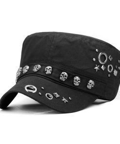 Fashion Adjustable Black Leather Baseball Cap MZ-916120