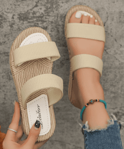 Denim Embossed Flat Slippers LX-872036