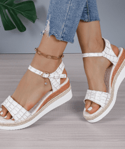 Fashion Mesh 5cm High Heels Sandals With Lace Net LX-872078