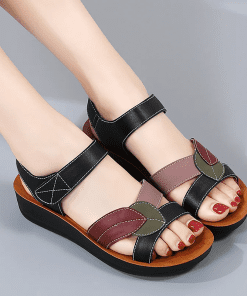 Classic WHite Leather Adjustable Straps Sandals LX-872109