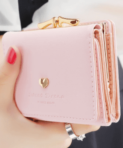 Classic LM209 10x9x2cm Top quality Rose Red Real Leather Wallet QB-927064