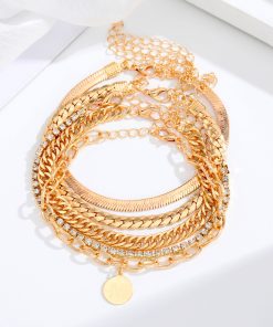 Classic 5 Pendants Chains Bracelet PPSL-9110016