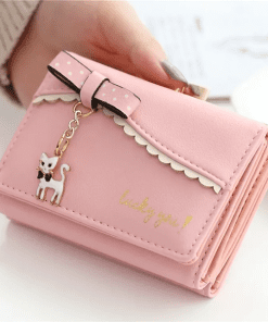 10123 Top quality 8.5x9x4cm Real Leather Black Small Wallet QB-927115