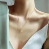 Fashion Pink Alphabet Peals Pendant Chains Necklace CCXL-91200161