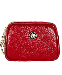 Fashion LM210 10x9x2cm Top quality Red Real Leather Wallet QB-927073