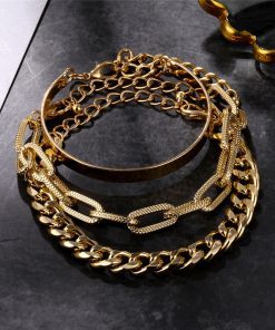 Vintage 15cm Size17 K Gold Quality Bracelet HHSL-911002