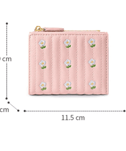 0956 Top quality 10x11cm Real Leather Black Tri-fold Wallet QB-927139