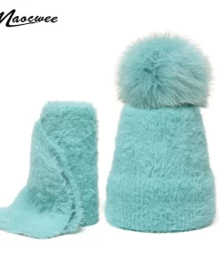 Sets of Knitte Cotton hat Scarf For winter  TZ- 851005