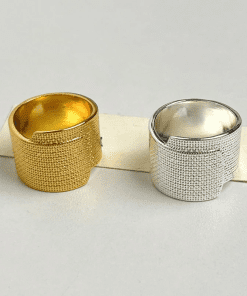Fashion 18K Rose Golden Flowers Non allergic open-ended Ring JZ-914028