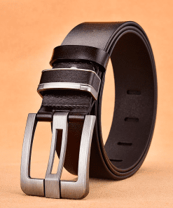 Vintage Top quality steel Buckle Belt-3.5cm Alphabet Real Leather Belt PD-862124