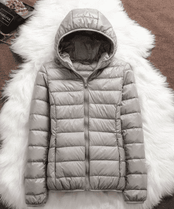 Fashion Top quality waterproof Gray Cashmere Adjustable Hooded Down jacket For winter WT-813050