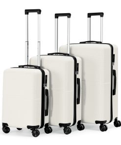 High-quality leather trolley case 3-piece set (20 ″, 24 ″, 28 ″)
