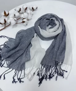 Classic Cashmere 180x70cm Black and White Squares Long Scarf WJ-985166